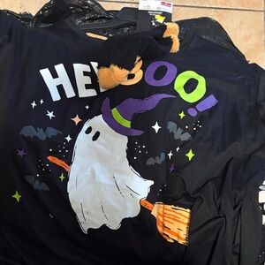 Kids Halloween Ghost Costume - Black and Orange